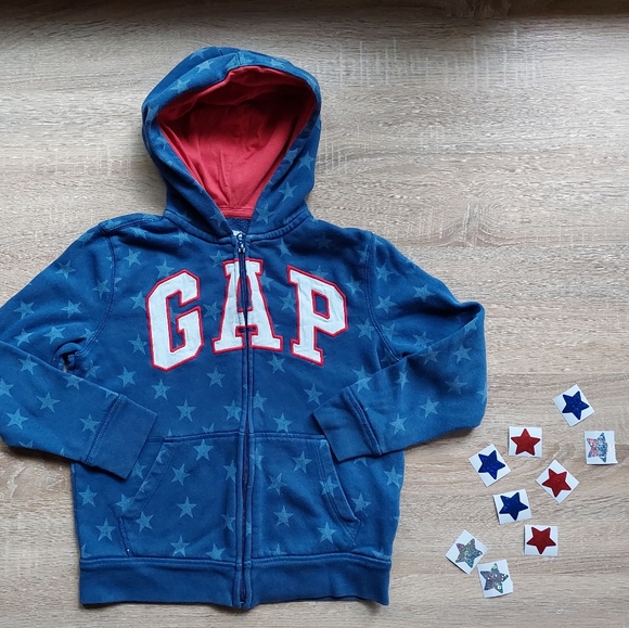 Gap vguc red&blue star sweatshirt size 8 - Picture 3 of 14